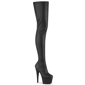 Pleaser ADORE-4000 Blk Str. Faux Leather/Blk Matte