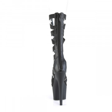 Pleaser ADORE-700-48 Blk Elastic Band-Faux Leather/Blk Matte