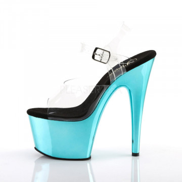 Pleaser ADORE-708 Clr/Turquoise Chrome