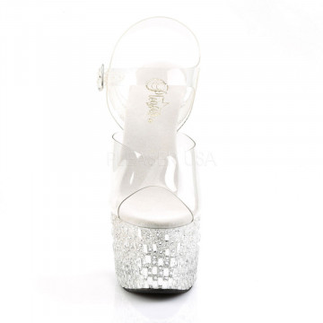 Pleaser ADORE-708MR-5 Clr/Wht-Slv