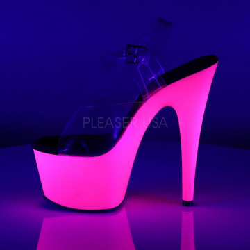 Pleaser ADORE-708UV Clr/Neon Pink