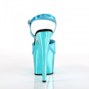 Pleaser ADORE-709HGCH Turquoise Hologram/Turquoise Chrome