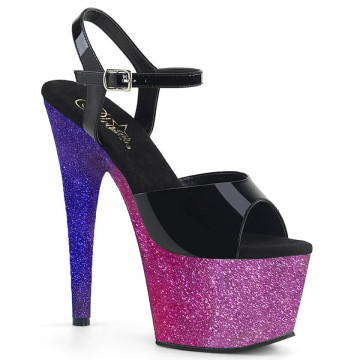 Pleaser ADORE-709OMBRE Blk Pat/Fuchsia-Blue Ombre 6us 36 Subito