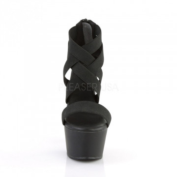 Pleaser ASPIRE-669 Blk Elastic Band-Faux Leather/Blk Matte
