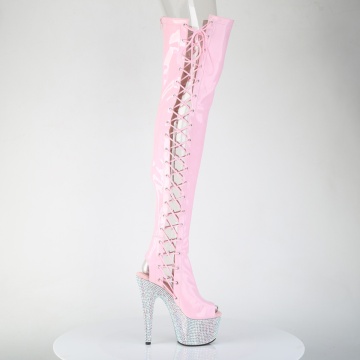 Pleaser BEJEWELED-3052HG-7 B. Pink Holo Pat/Slv AB RS