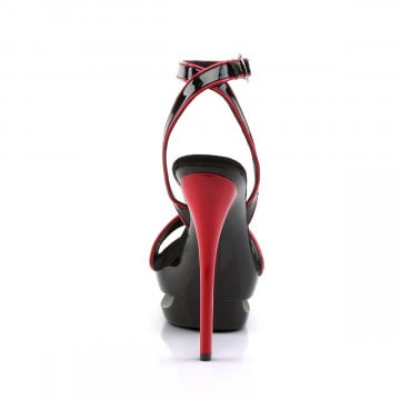 Pleaser BLONDIE-631-2 Blk Red Pat/Blk-Red