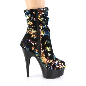 Pleaser DELIGHT-1004 Blue Iridescent Sequins/Blk
