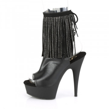 Pleaser DELIGHT-1018RSF Blk Faux Leather/Blk Matte
