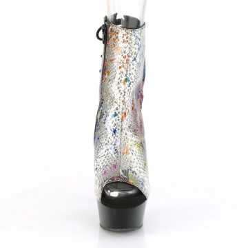 Pleaser DELIGHT-1018SP Multi-Color Snake Print/Blk