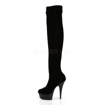 Pleaser DELIGHT-3002 Blk Str Velvet/Blk