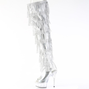 Pleaser DELIGHT-3017HG-RSF Slv Holo Metallic Pu/Clr