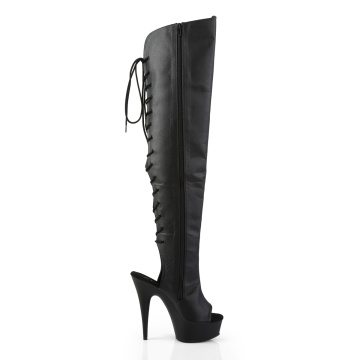 Pleaser DELIGHT-3019 Blk Faux Leather/Blk Matte