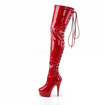 Pleaser DELIGHT-3063 Red Str Pat/Red