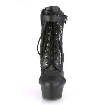 Pleaser DELIGHT-600-05 Blk Faux Leather/Blk Matte