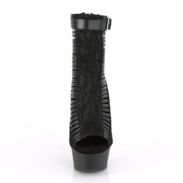 Pleaser DELIGHT-600-27LC Blk Faux Leather-Fabric/B Subito 35eu 5us