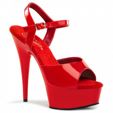 Pleaser DELIGHT-609 Red Pat/Red