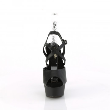 Pleaser DELIGHT-624-1 Blk Faux Leather/Blk Matte