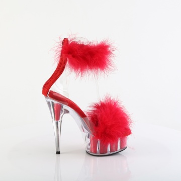 Pleaser DELIGHT-624F Clr-Red Fur/M