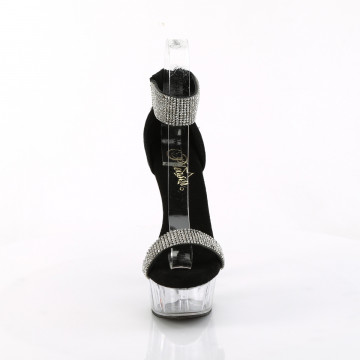 Pleaser DELIGHT-641 Blk Shimmery Fabric/Clr