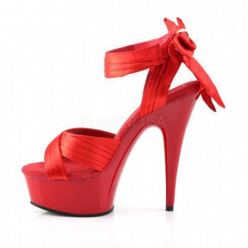 Pleaser DELIGHT-668 Red Satin/Red