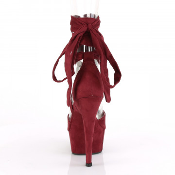 Pleaser DELIGHT-679 Burgundy Faux Suede/Burgundy Faux Suede