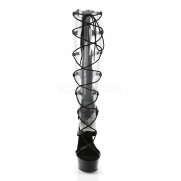 Pleaser DELIGHT-698 Blk Pat/Blk