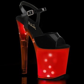 Pleaser DISCOLITE-809 Blk Pat/White Glow - Img 7