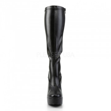 Pleaser ELECTRA-2000Z Blk Str Faux Leather