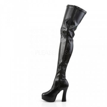Pleaser ELECTRA-3000Z Blk Str Faux Leather