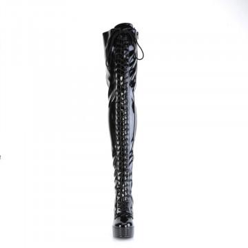 Pleaser ELECTRA-3023 Blk Str. Pat/Blk