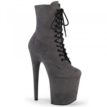 Pleaser FLAMINGO-1020FS Grey Faux Suede/Grey Faux Suede