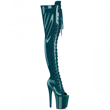 Pleaser FLAMINGO-3021GP Teal Glitter Pat/M