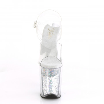 Pleaser FLAMINGO-808GF Clr/Slv Multi Glitter