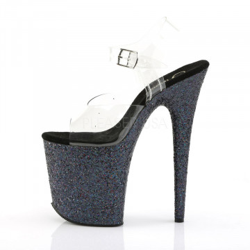 Pleaser FLAMINGO-808LG Clr/Blk Multi Glitter