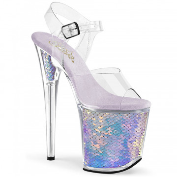 Pleaser FLAMINGO-808MC Clr/Lavender Hologram Inserts