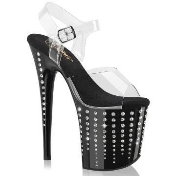 Pleaser FLAMINGO-808TDRS Clr/Blk-Slv RS