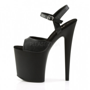 Pleaser FLAMINGO-809 Blk Faux Leather/Blk Matte