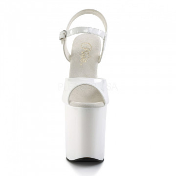 Pleaser FLAMINGO-809 Wht Pat/Wht