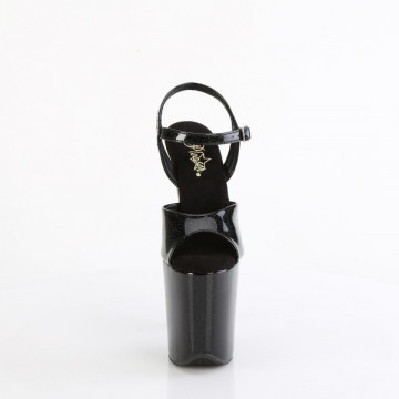 Pleaser FLAMINGO-809GP Blk Glitter Pat/M