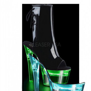 Pleaser FLASHDANCE-1018-7 Blk Pat/Clr