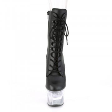 Pleaser FLASHDANCE-1020-7 Blk Faux Leather/Clr