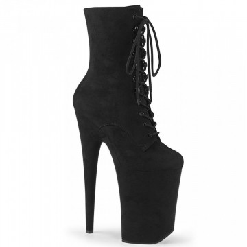 Pleaser INFINITY-1020FS Blk Faux Suede/Blk Faux Suede