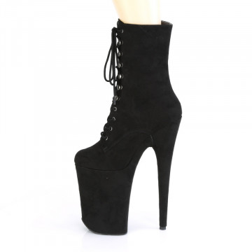 Pleaser INFINITY-1020FS Blk Faux Suede/Blk Faux Suede