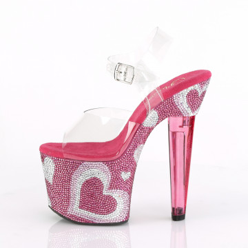 Pleaser LOVESICK-708HEART Clr/H. Pink-Wht RS