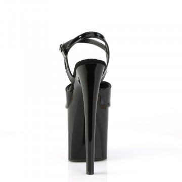 Pleaser NAUGHTY-809 Blk Pat/Blk