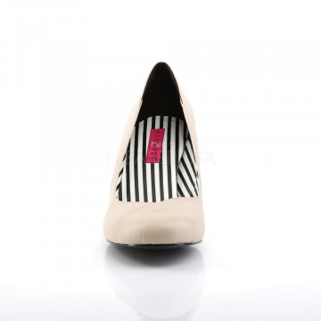 Pleaser Pink Label JENNA-01 Cream Faux Leather