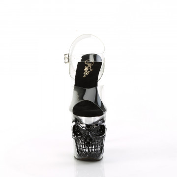 Pleaser RAPTURE-808-LT Clr/Satin Pewter Chrome