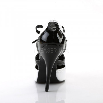 Pleaser SEDUCE-458 Blk-Wht Pat