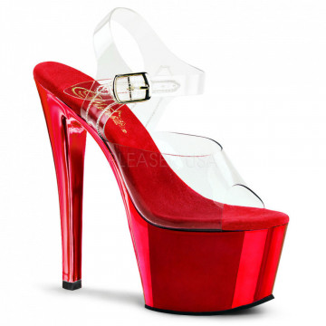 Pleaser SKY-308 Clr/Red Chrome