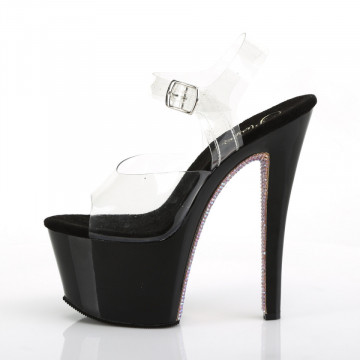 Pleaser SKY-308CRS Clr/Blk-Champagne AB RSTN